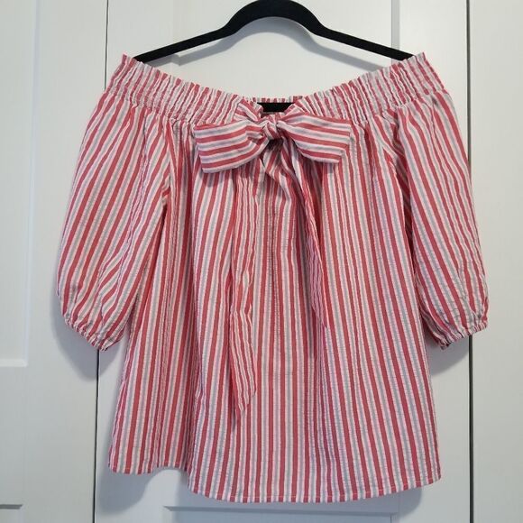 Nwot off the shoulder stripe top - Picture 1 of 3